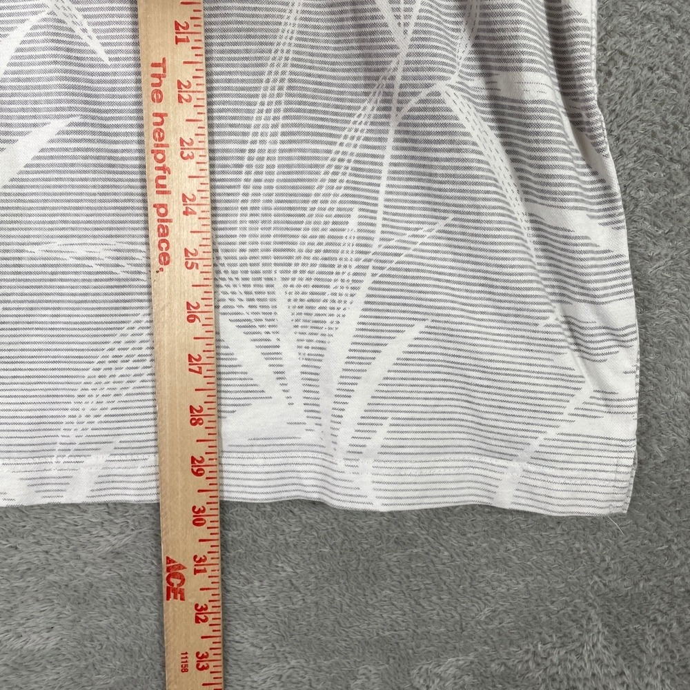 Nat Nast Polo Shirt Mens 2XL White Grey Palm Leaf Striped Coastal Resortwear - Picture 6 of 8
